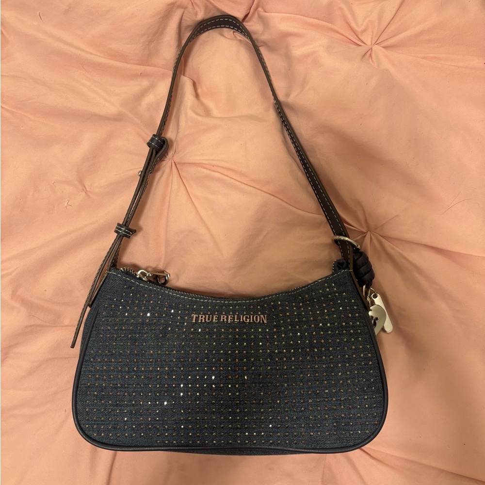 True Religion Denim Crystal Shoulder Bag
